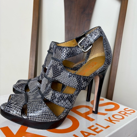 Michael Kors Black Snakeskin Heels - Picture 4 of 9